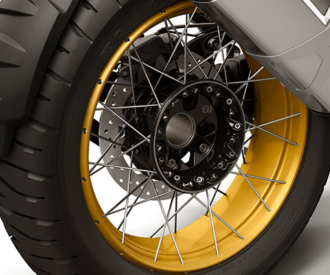 Altın renginde anodize edilmiş jantlar | BMW Motorrad Türkiye