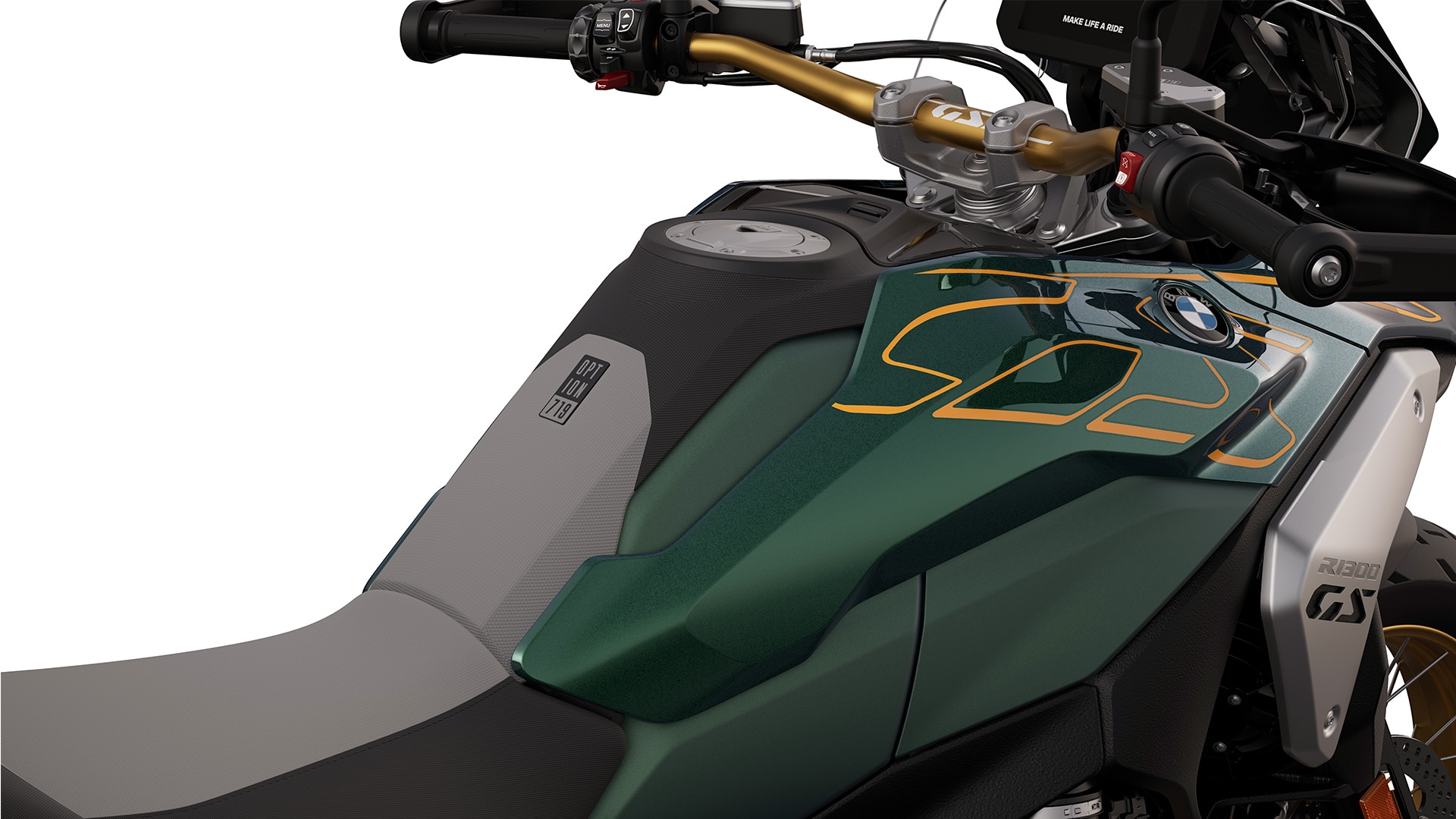 Option 719 donanımına sahip BMW R 1300 GS Tramuntana modelinin grafik tasarımı