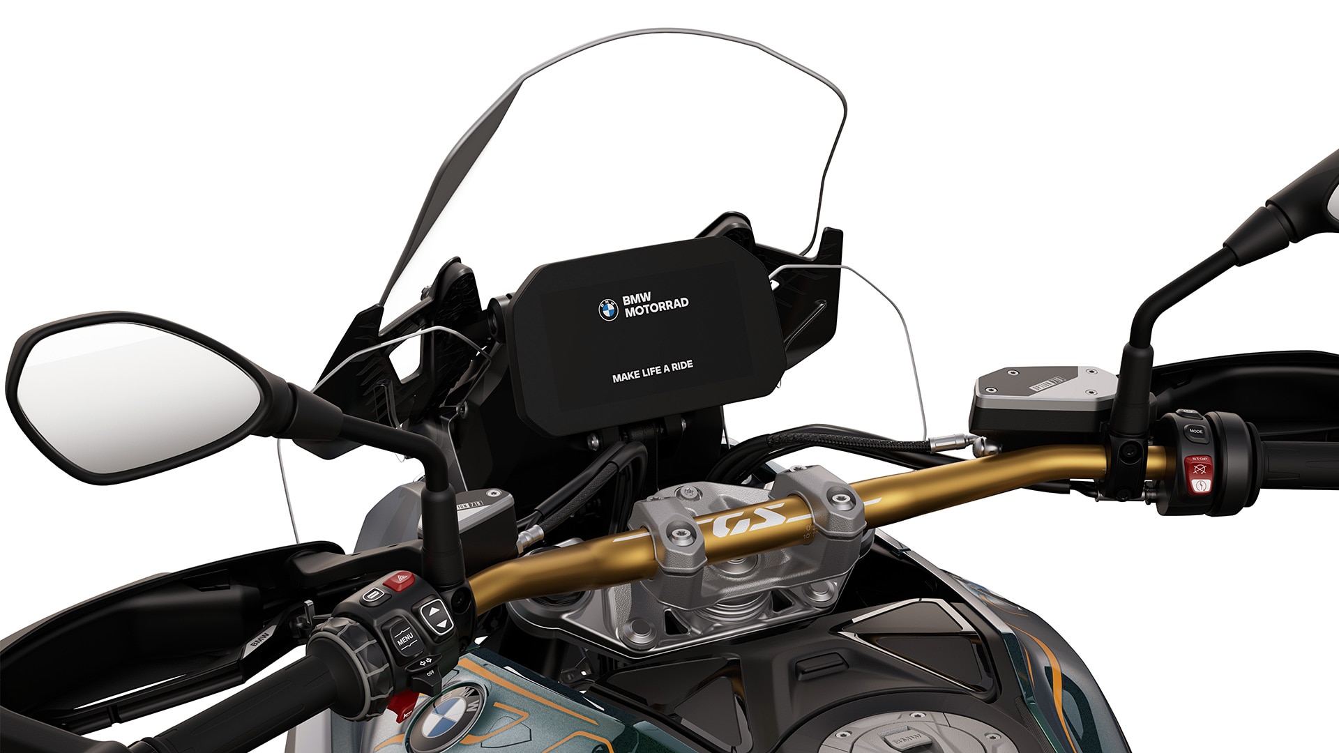 R 1300 GS Option 719 Tramuntana modelinin altın renkli gidonları