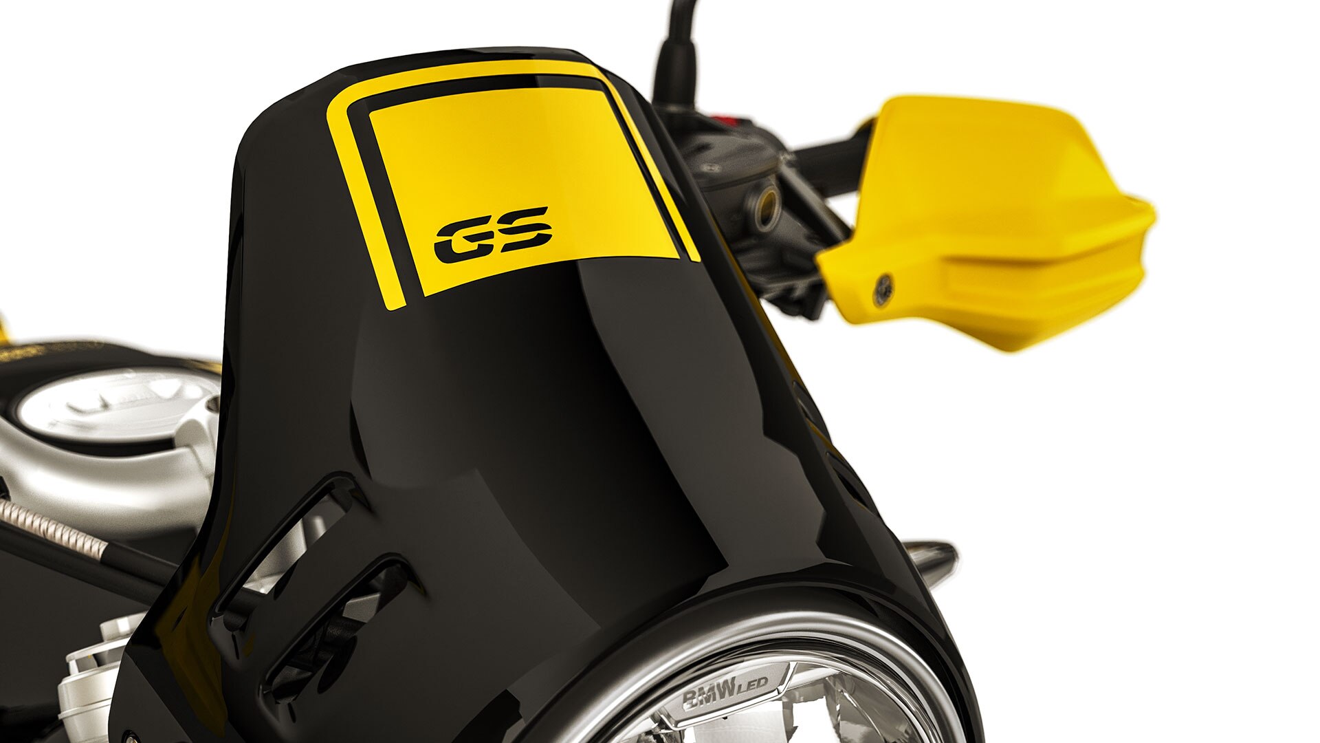 BMW R nineT Urban G/S | BMW Motorrad Türkiye - R nineT Urban G/S’in GS logolu ön camı.