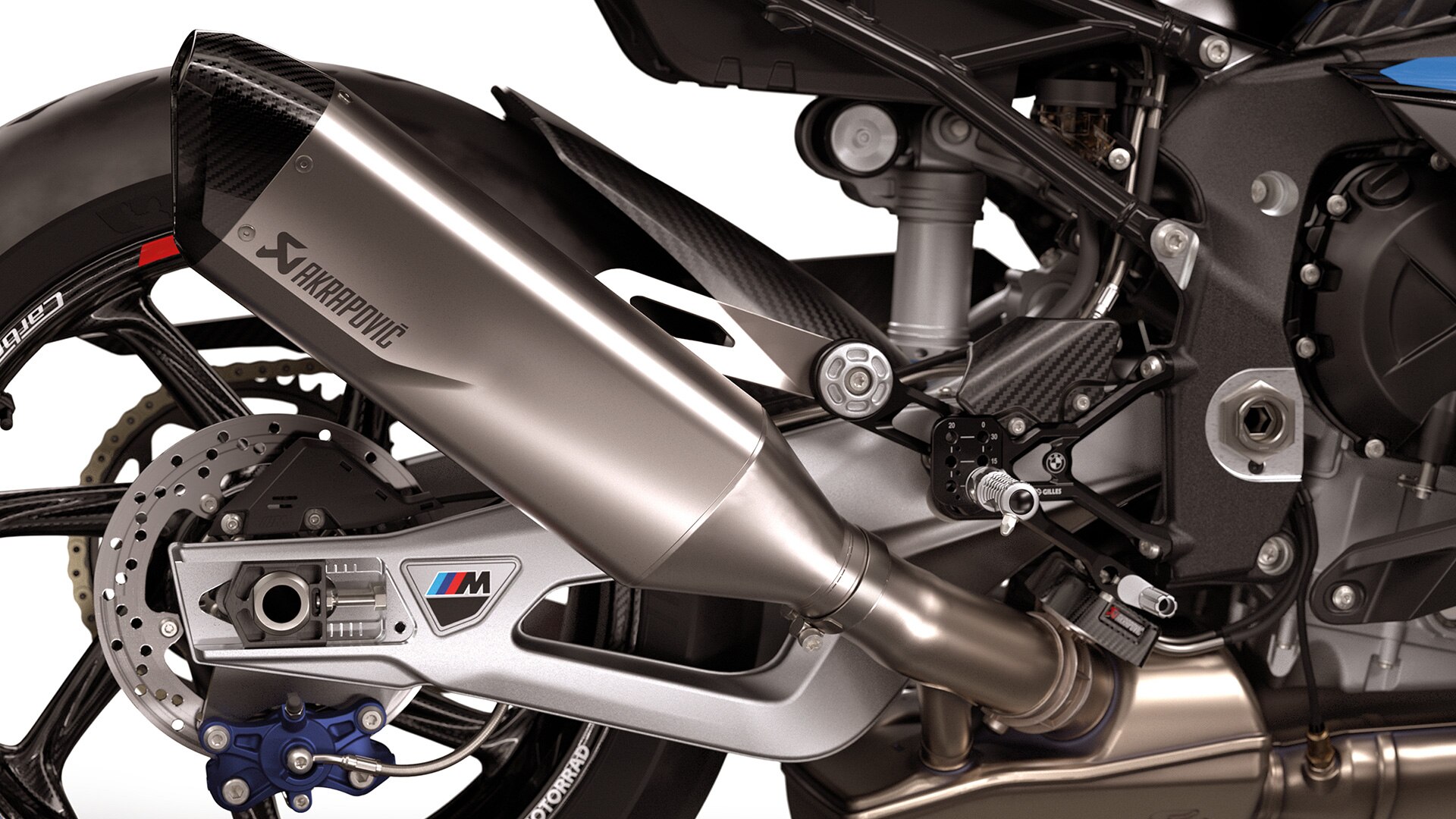 M 1000 RR'ın tamamen titanyum egzoz sistemi