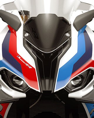BMW M 1000 RR | BMW Motorrad Türkiye - Açık mavi, koyu mavi ve kırmızı temel renkleriyle M RR’ın asimetrik renk konsepti.
