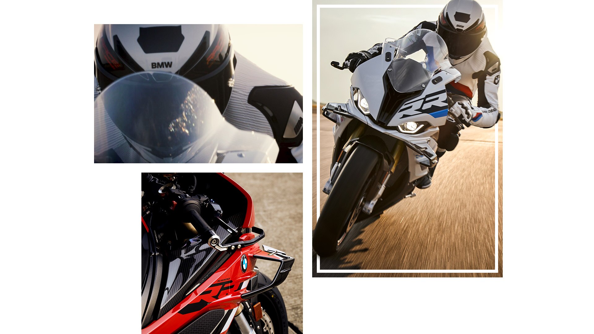 S 1000 RR'ı hareket halinde gösteren kolaj.