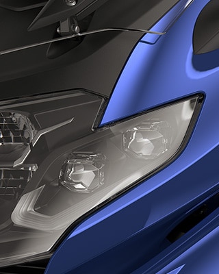 LED farların yakın plan görünümü.